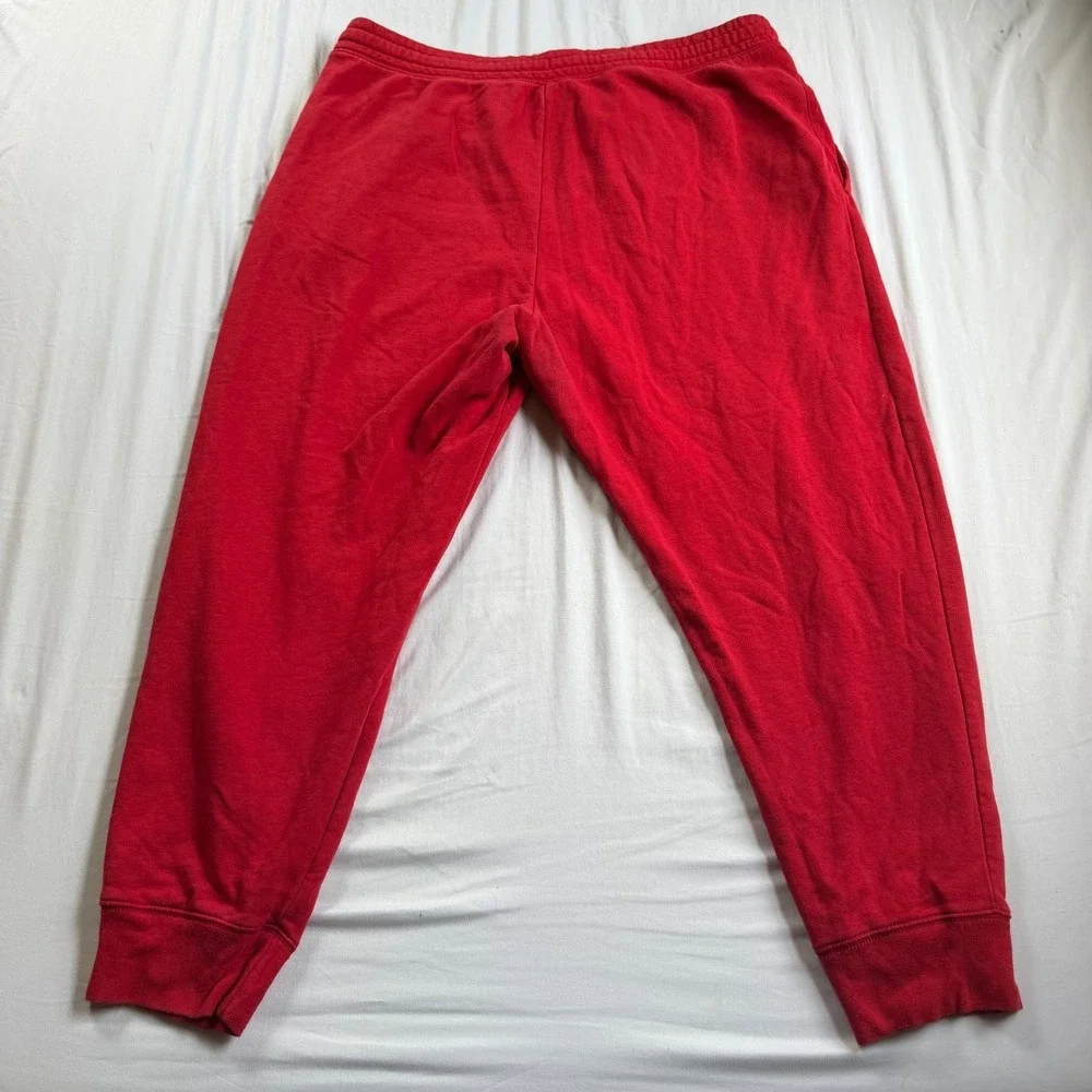 Gap Sweatpants Red Fleece Logo Joggers Drawstring Women XL